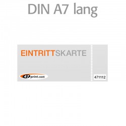 Eintrittskarte DIN A7 lang 148 x 52 mm - 1 x nummeriert und 1 x perforiert