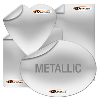 Gold und silber Aufkleber aus metallic Folie drucken