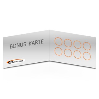 Bonuskarte quer, 4-seitig, (beschreib-/bestempelbar), beidseitig bedruckt