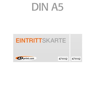Eintrittskarte DIN A5 210 x 148 mm - 2 x nummeriert und 1 x perforiert
