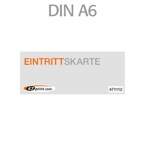 Eintrittskarte DIN A6 148 x 105mm - 1 x nummeriert