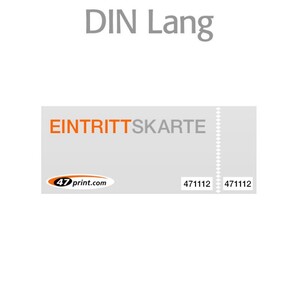 Eintrittskarte DIN lang 210 x 99 mm - 2 x nummeriert und 1 x perforiert