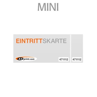Eintrittskarte Mini 85 x 55 mm - 2 x nummeriert und 1 x perforiert